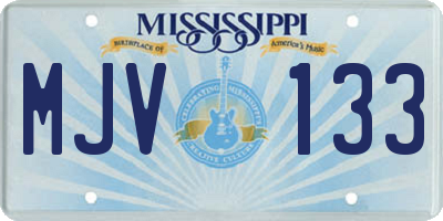 MS license plate MJV133