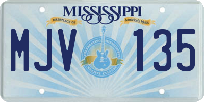 MS license plate MJV135