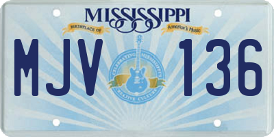 MS license plate MJV136