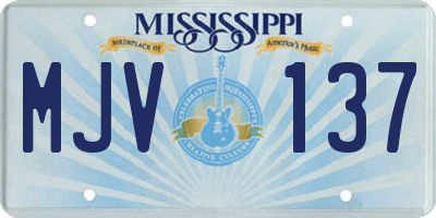 MS license plate MJV137