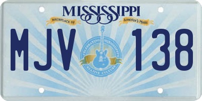 MS license plate MJV138