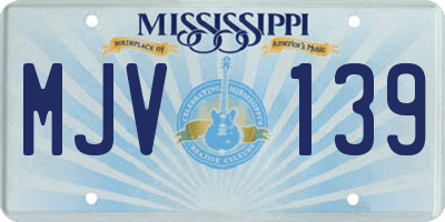 MS license plate MJV139
