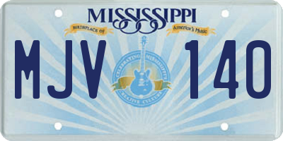 MS license plate MJV140