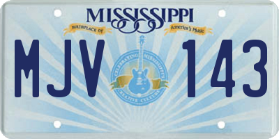 MS license plate MJV143