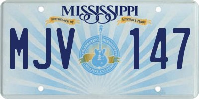 MS license plate MJV147