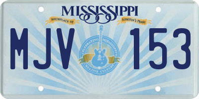 MS license plate MJV153