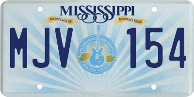 MS license plate MJV154