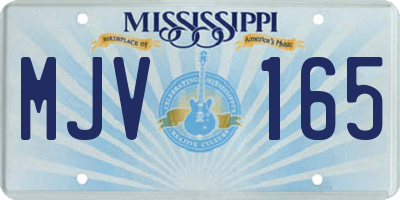 MS license plate MJV165