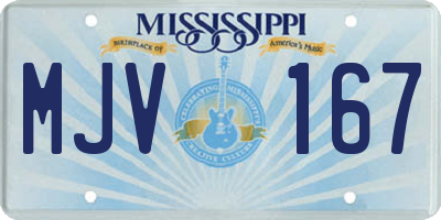 MS license plate MJV167