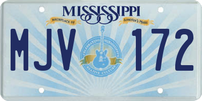 MS license plate MJV172