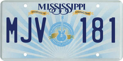 MS license plate MJV181