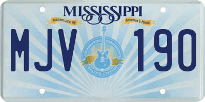 MS license plate MJV190