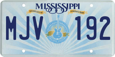MS license plate MJV192
