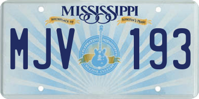 MS license plate MJV193