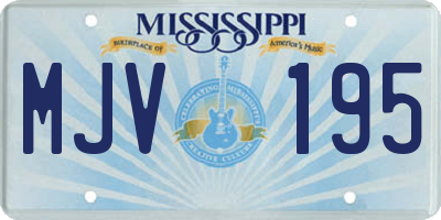 MS license plate MJV195