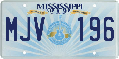MS license plate MJV196
