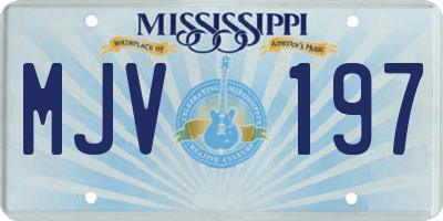 MS license plate MJV197