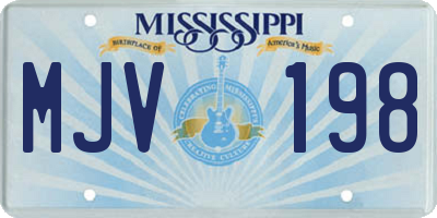 MS license plate MJV198