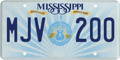 MS license plate MJV200