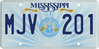 MS license plate MJV201