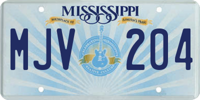MS license plate MJV204