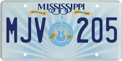 MS license plate MJV205