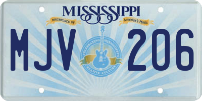 MS license plate MJV206