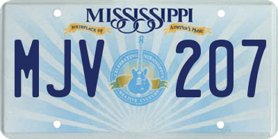 MS license plate MJV207