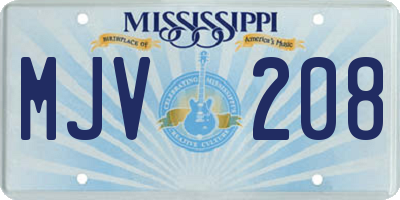 MS license plate MJV208