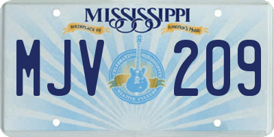 MS license plate MJV209