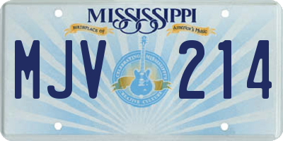 MS license plate MJV214