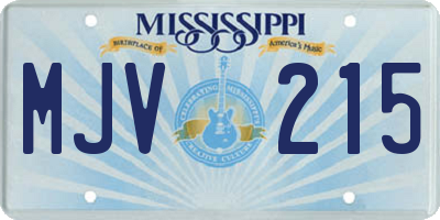 MS license plate MJV215