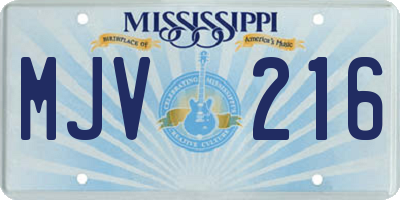 MS license plate MJV216