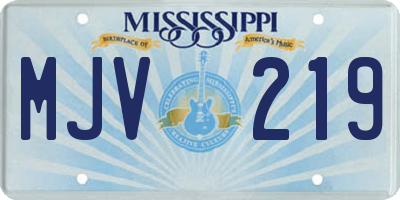 MS license plate MJV219