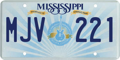 MS license plate MJV221