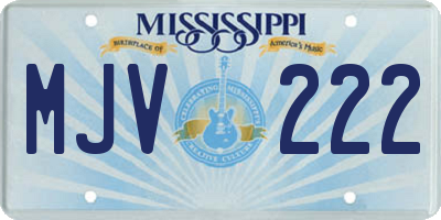 MS license plate MJV222