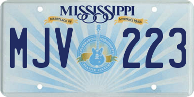 MS license plate MJV223