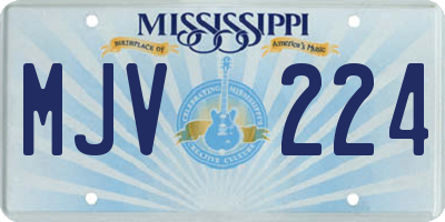 MS license plate MJV224