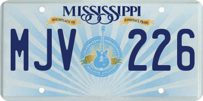 MS license plate MJV226