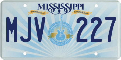 MS license plate MJV227
