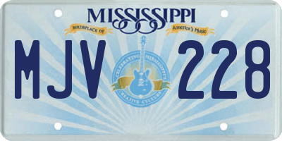 MS license plate MJV228
