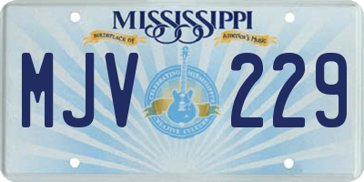 MS license plate MJV229