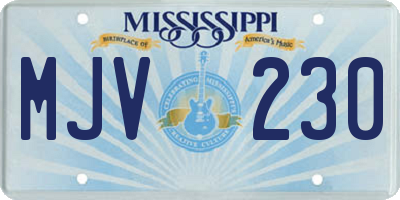 MS license plate MJV230