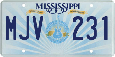 MS license plate MJV231