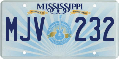 MS license plate MJV232