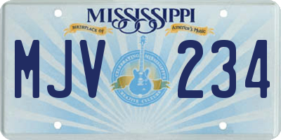 MS license plate MJV234