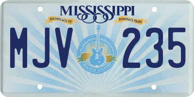 MS license plate MJV235