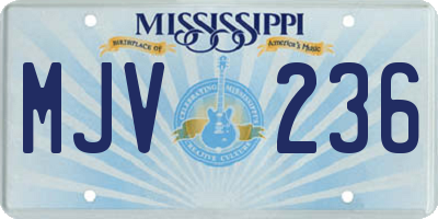 MS license plate MJV236