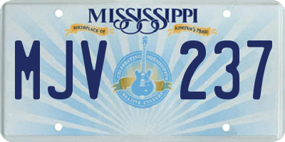 MS license plate MJV237