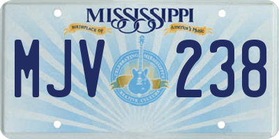 MS license plate MJV238